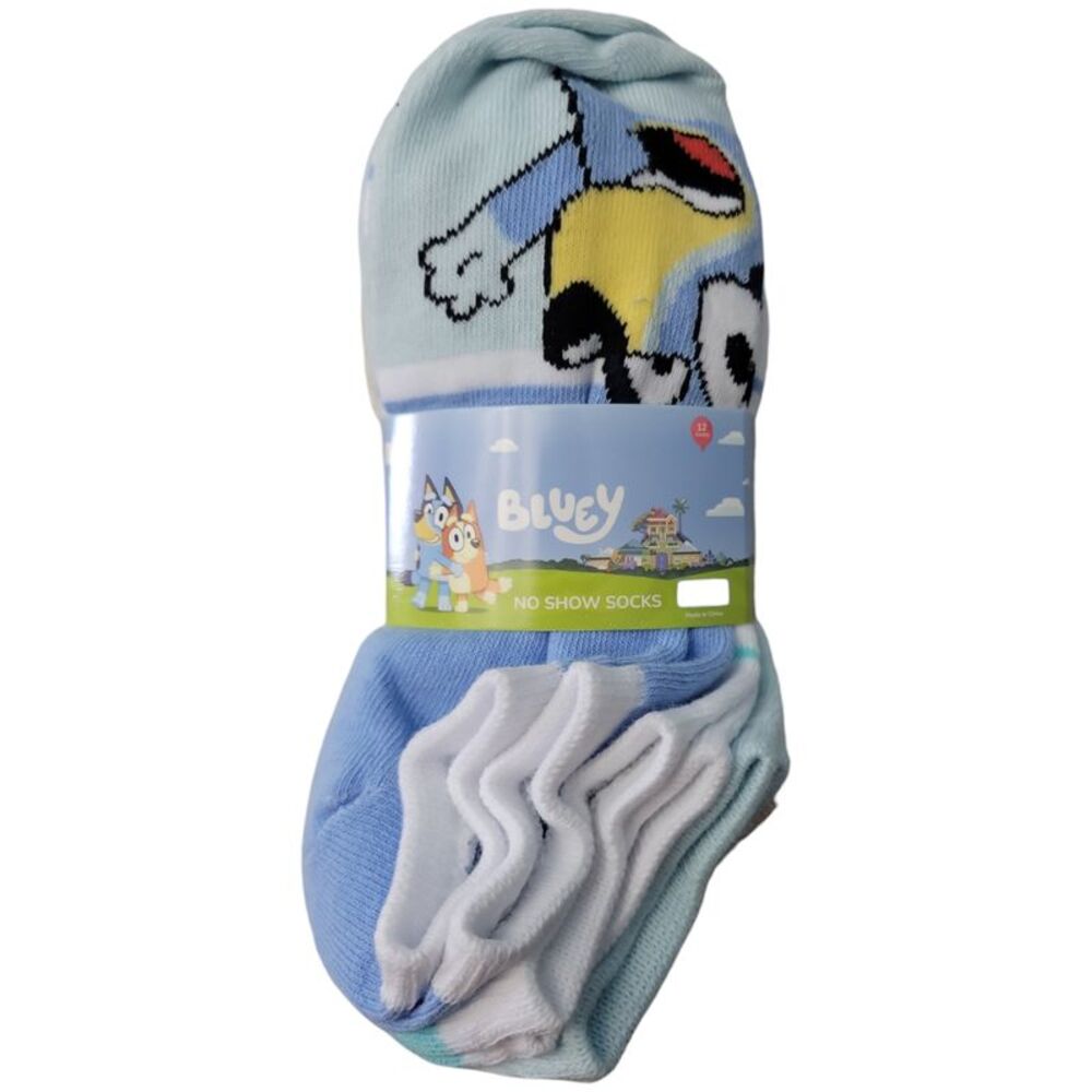 Character Boys Classic Stretch Fit 12-Pack No-Show Sock - Bluey